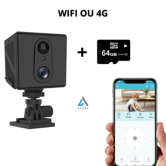 Mini Caméra WIFI / 4G IOS Android + Micro SD 64GB